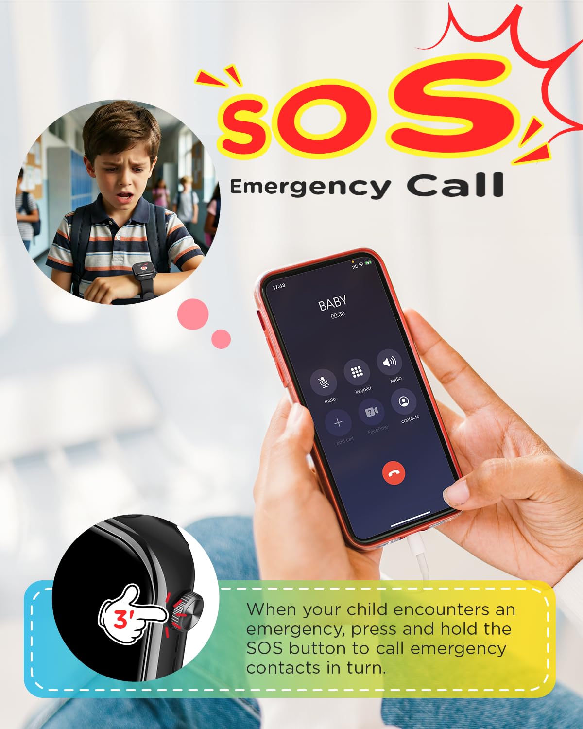 4G Montre Connectée Enfant GPS, Smartwatch avec Appel, Appel Vidéo, Chat Vocal, SOS, Mode École, Podomètre, Réveil, Appareil Photo, IP68 Étanche, Montre Telephone Enfant pour Garçons Filles, Bleu