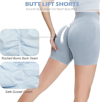 Workout Butt Lifting Shorts For Women High Waisted Seamless Gym Yoga Booty Shorts