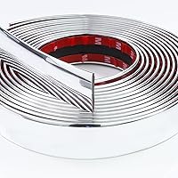 Vista 2 de Moldura cromada automotriz de 16 pies, 1-3/16 pulgadas, molduras cromadas resistentes para automóvil, protección UV, a prueba de arañazos