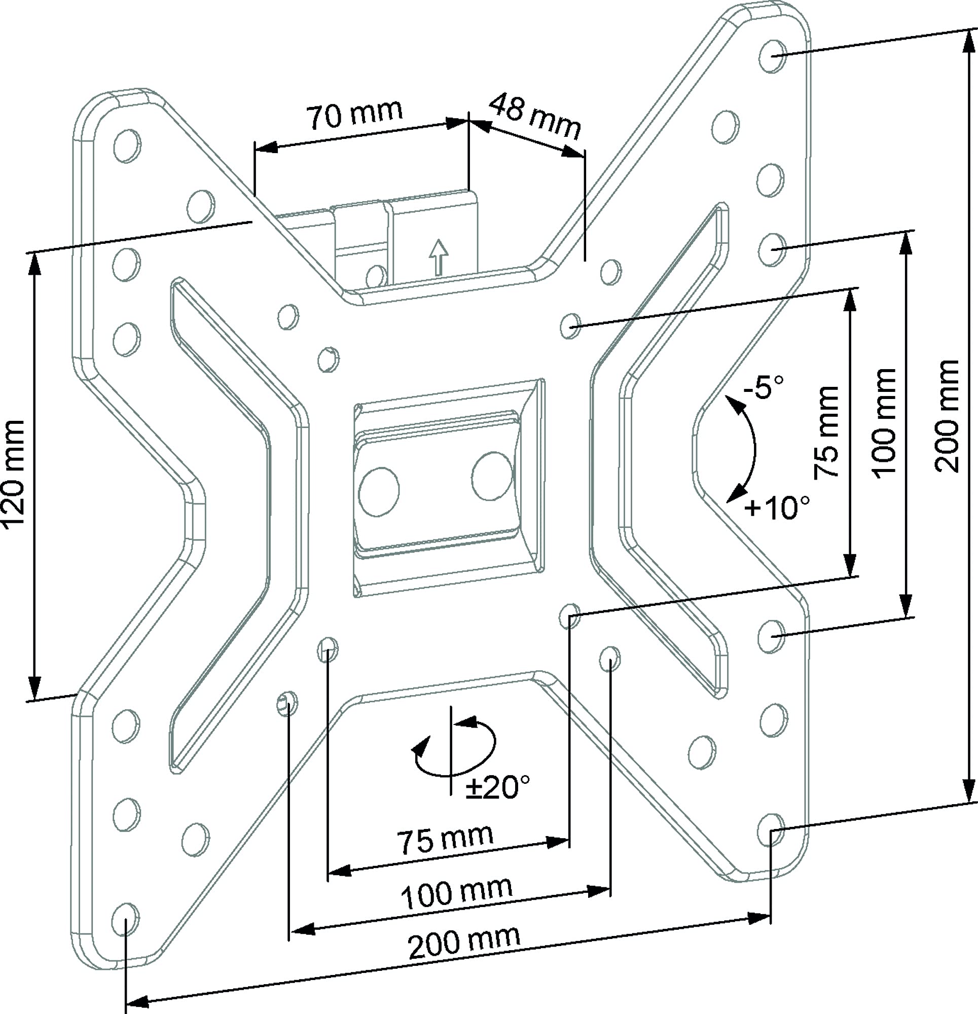 Supporto TV 17-42 Pollici Supporto TV Orientabile E Inclinabile ECG LD ...