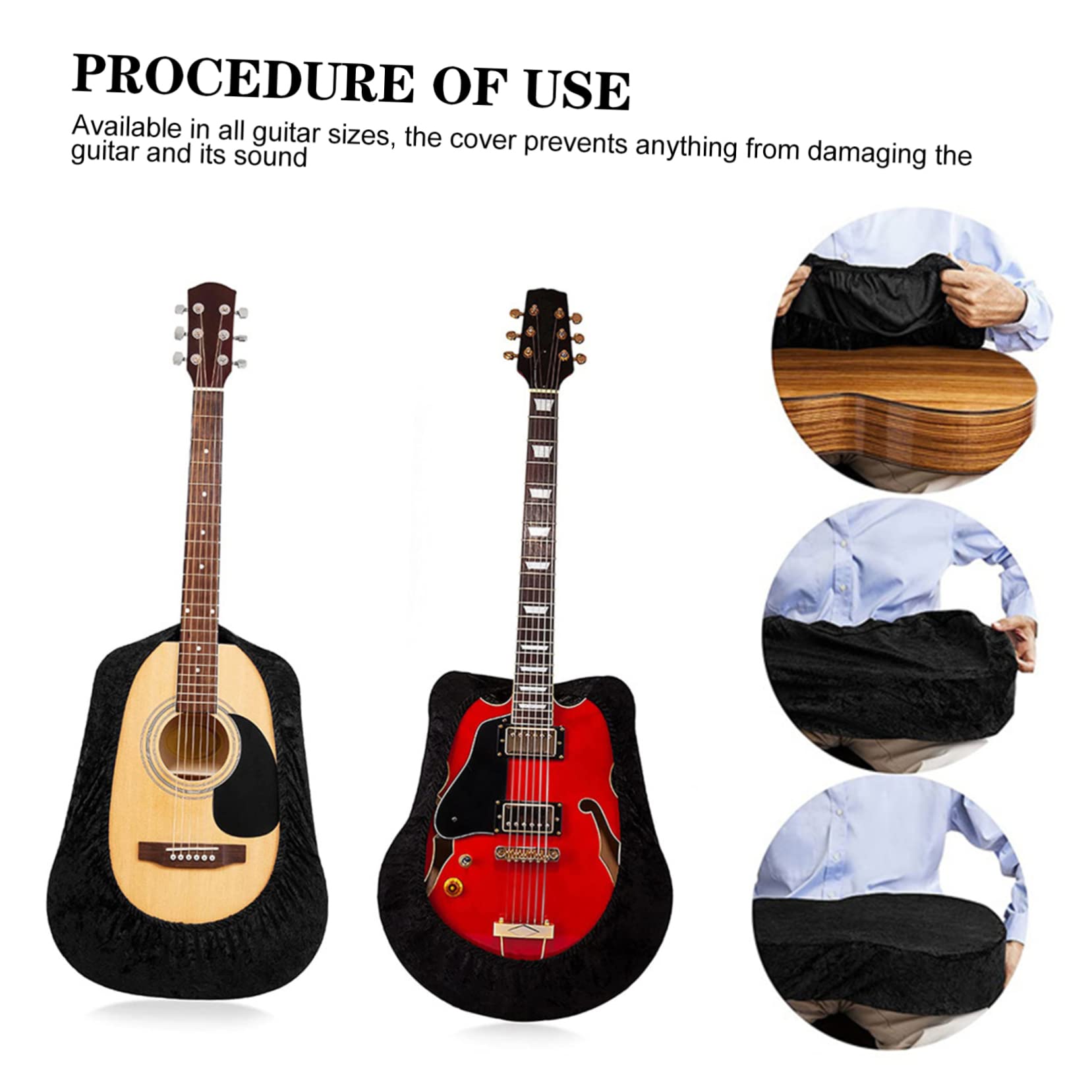 Mikinona Funda Protectora para Guitarra de Material Lint Negro, Diseño Simple y Elegante, Resistente al Polvo y Suciedad, Adecuado para Uso Diario y Protección Segura