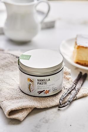 Royal Brand Vanilla Bean Paste - Bourbon Vanilla Paste 100 g Gourmet Vanilla for Chefs & Desserts - Intense Vanilla Aroma without Preservatives for Chefs Home Cooking Baking Dessert Making