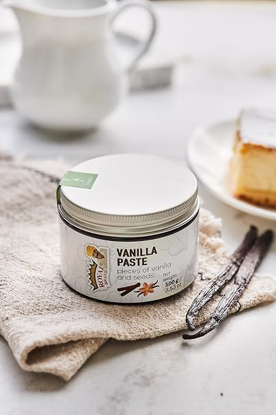 Royal Brand Vanilla Bean Paste - Bourbon Vanilla Paste 100 g Gourmet Vanilla for Chefs & Desserts - Intense Vanilla Aroma without Preservatives for Chefs Home Cooking Baking Dessert Making