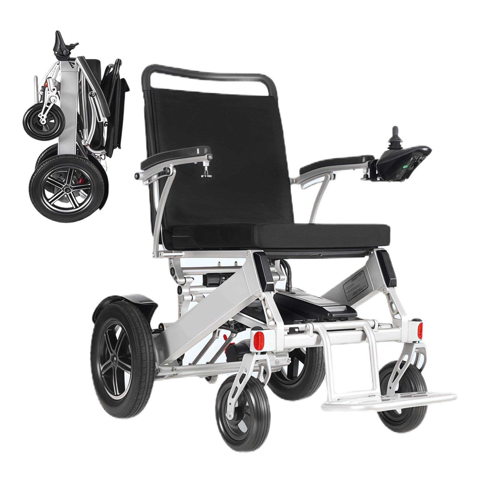Silla De Ruedas Eléctrica Compacta, Plegable, De Aleación De Aluminio; Motores Duales De 250 W; Capacidad De Carga De 150 Kg; para Personas Mayores Y Personas con Discapacidad.