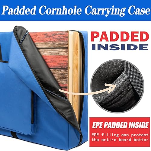 Miniatura 3 de Funda de transporte para cornhole se adapta a tablas de tamaño reglamentario de 4 x 2 pies, bolsa resistente para tableros de Cornhole con espuma
