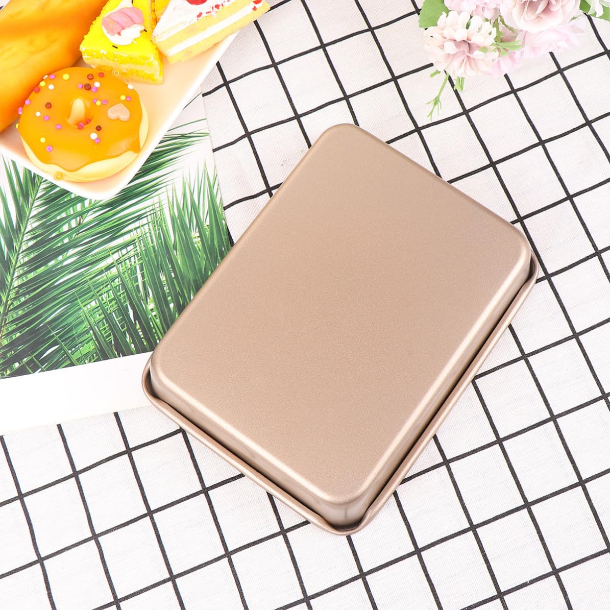 PartyKindom Plaque de Cuisson Rectangulaire Pratique et Solide Antiadhésive en Acier Carbone pour Moule à Nougat et Gâteau Pâtisserie Maison et Professionnelle