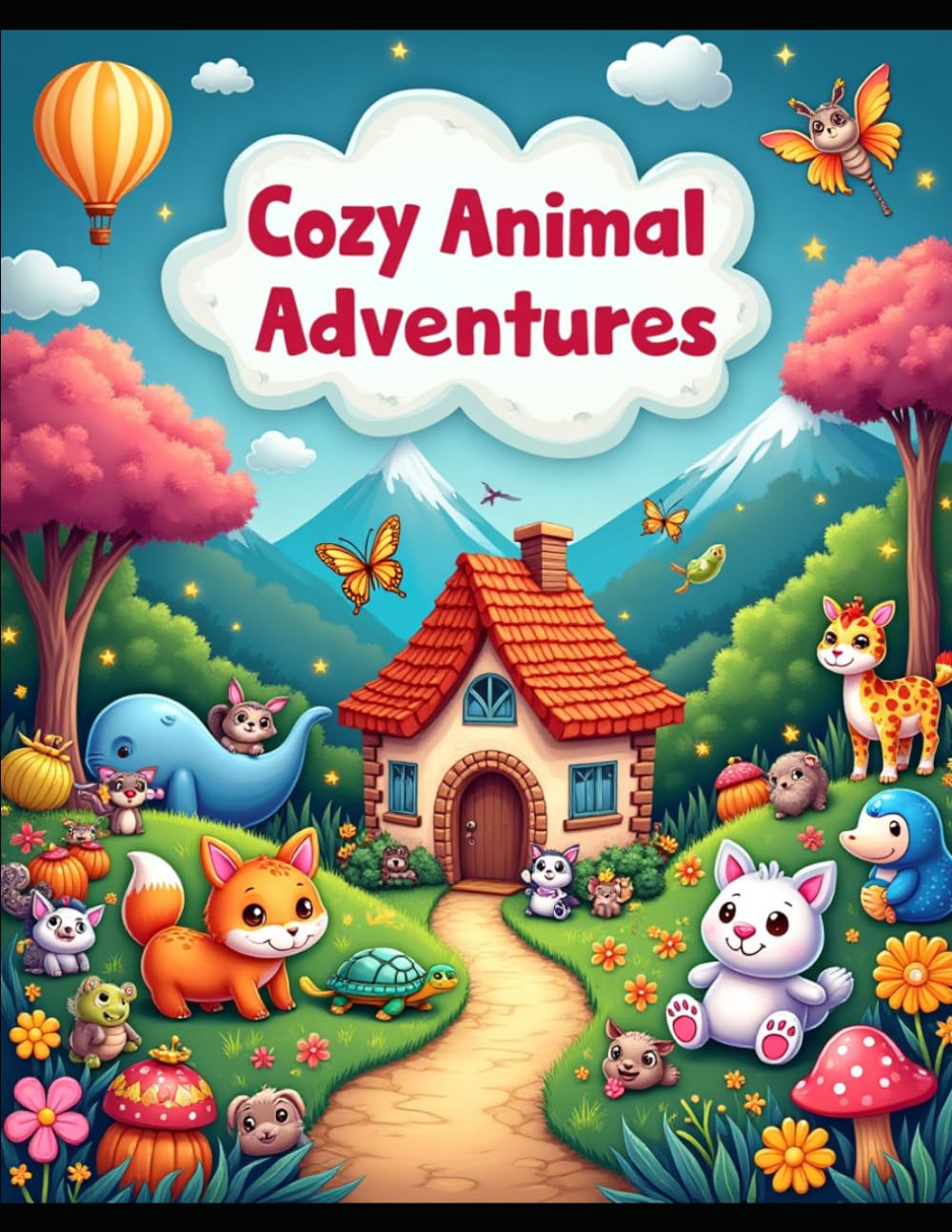 Cozy Animal Adventures: 30 Cute & Relaxing Coloring Pages for Kids & Adults