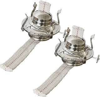 2 Pieces Oil Lamp Burner #2 Size Silver Plated Oil Lamp Replacement Kerosene Lamp Parts Fits Hurricane Antique Vintage Oil Lamps for a 3 Inch Base Chimney