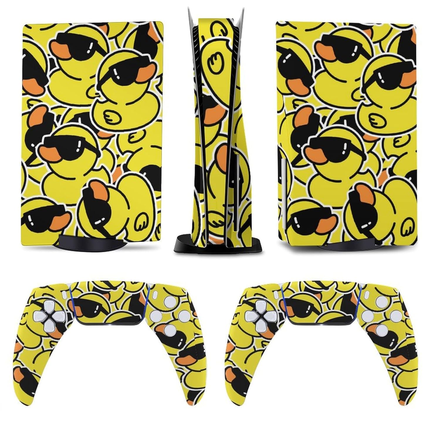 Rubber Duck Sunglasses 5 Skin Controller Accessories Cover Skins Anime Vinyl Cover Sticker Full Set for 5 Disc