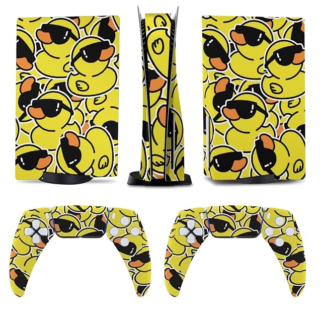 Rubber Duck Sunglasses 5 Skin Controller Accessories Cover Skins Anime Vinyl Cover Sticker Full Set for 5 Disc