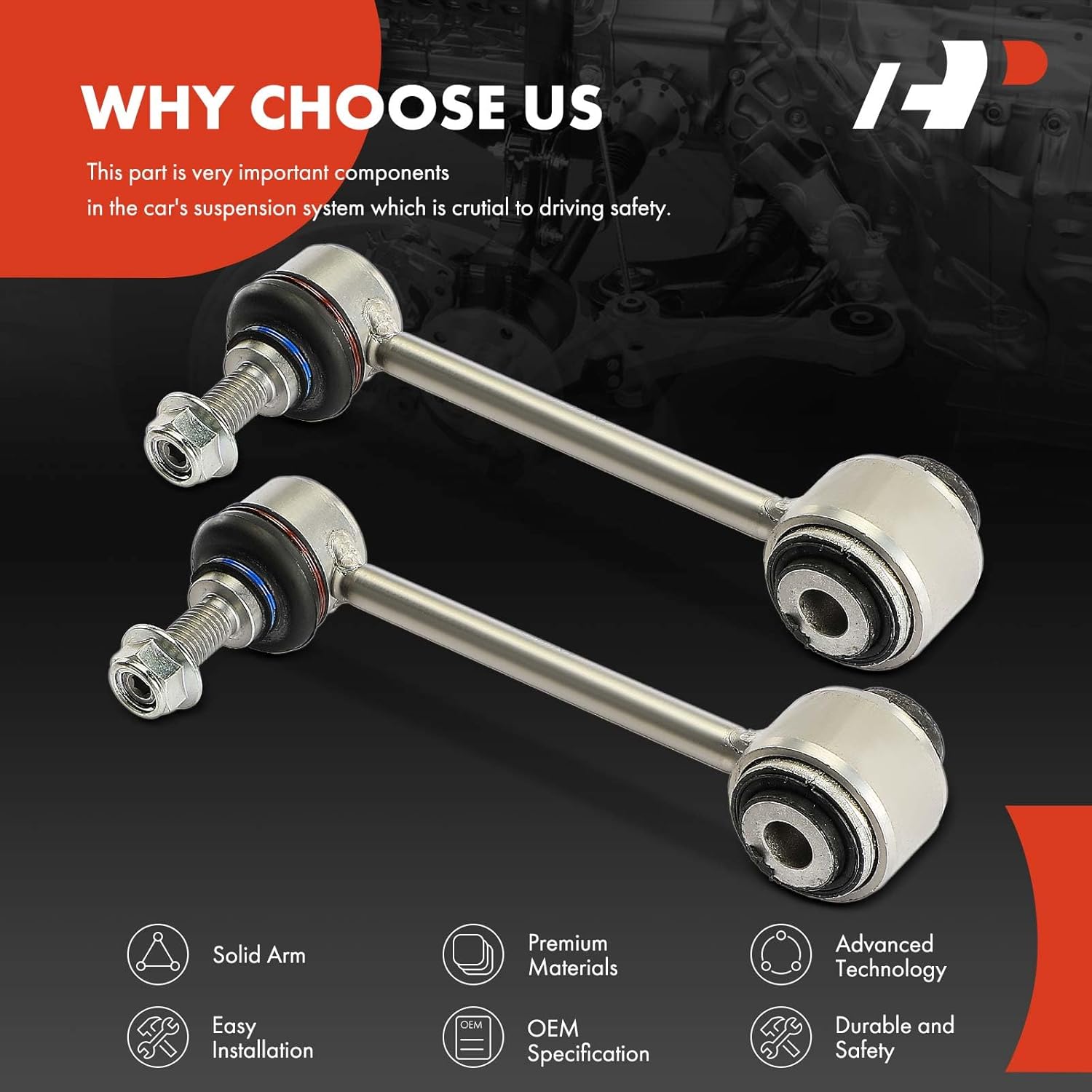 A-Premium 2 x Front Sway Bar Links Stabilizer Bar Links, Compatible with Porsche Panamera 2010-2017