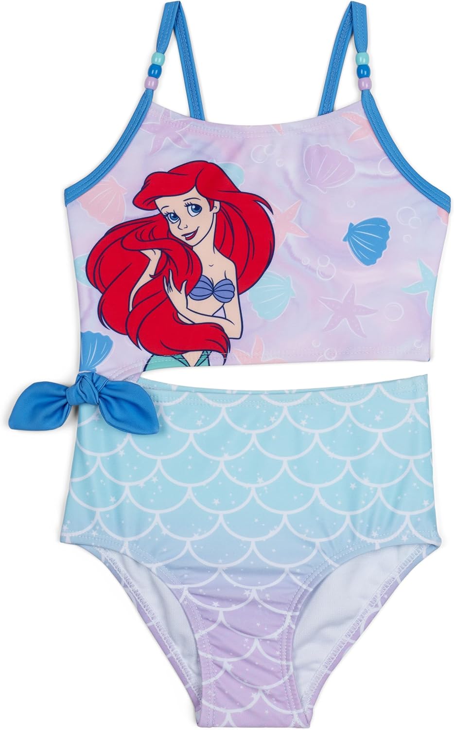 Disney Princess Girls One Piece Bathing Suit UPF 50+ Toddler to Big Kid Sizes (2T - 10-12)