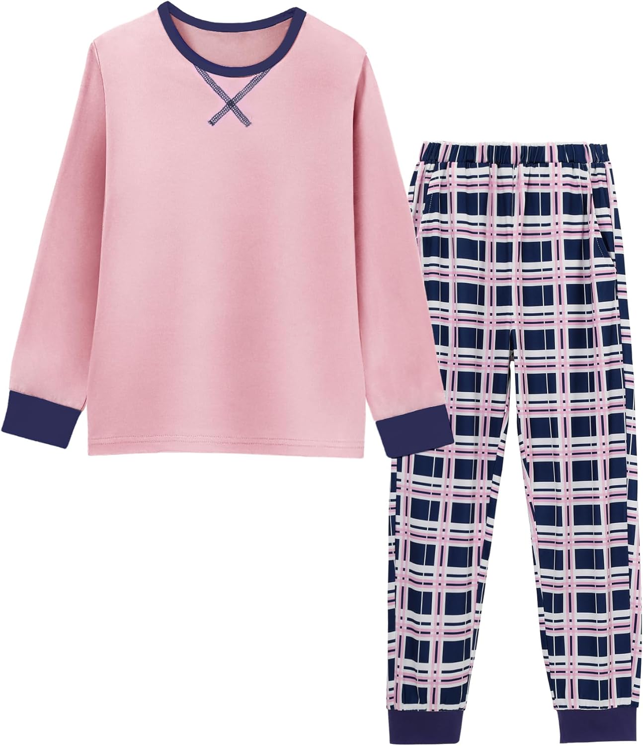 CARETOO Girls Pajamas 2 Piece Long Sleeve Long Pants Pajama Set Kids Cute Pj Soft Holiday Sleepwear Size 7-13