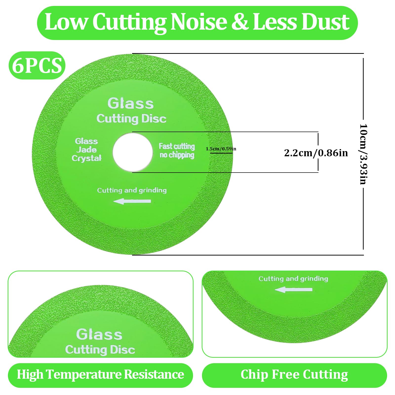 6 Glass cutting blades.100x22.23 mm Non-chipping diamond glass cutting disc - Image 2