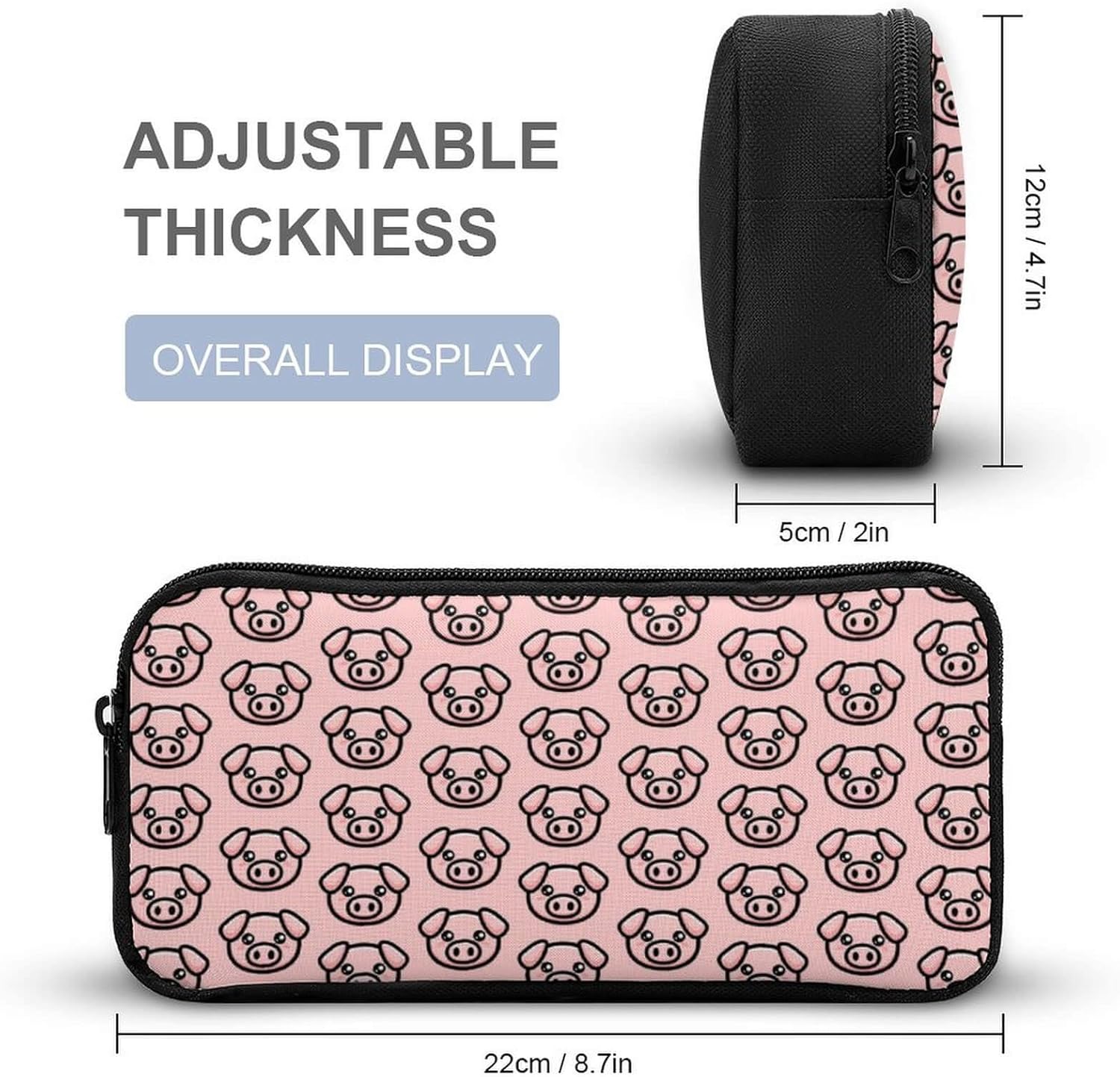 Pig Backpack with Lunch Box & Pencil Case, 16 Inch Cute Pig Bookbag for Kids Girls Boys School, School Backpack for Students Children, Lightweight, Large Capacity - Image 7