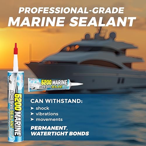 Miniatura 6 de Negro Sellador adhesivo marino de 3 onzas 5200 de curado rápido, permanente, hermético y sellado, resistente a los rayos UV, por encima y por debajo