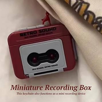 Tape Recorder Keychain - Cassette Player Keychain, Music Recorder | Pendant Ornament, Vintage Design Pendant Decoration for Mobile Phones, Car Keys, Backpacks, Bags