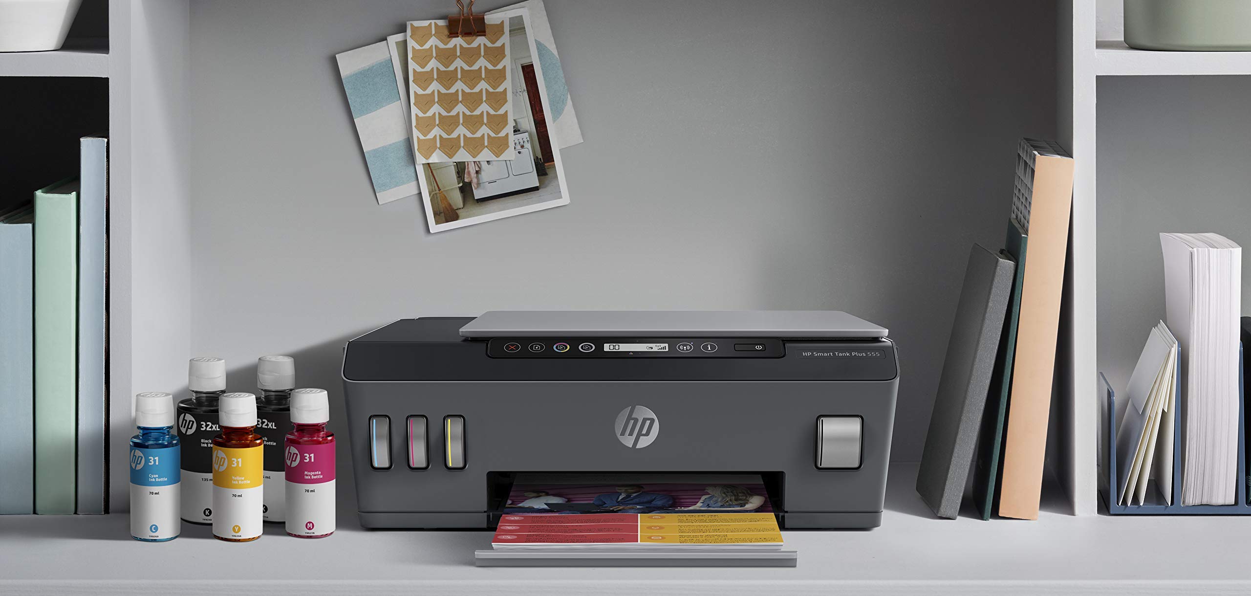HP Smart Tank Plus 555 3-in-1 Multifunktionsdrucker (WLAN; Mobiles Drucken) – 3 Jahre Tinte inklusive, 3 Jahre Garantie, großer Tintentank, hohe Reichweite, Drucken in hoher Qualität