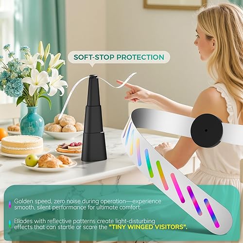 Miniatura 3 de Grete Gotye Paquete de 4 ventiladores de comida para mesas, ventilador de alimentos para interiores y exteriores, ventilador portátil alimentado por