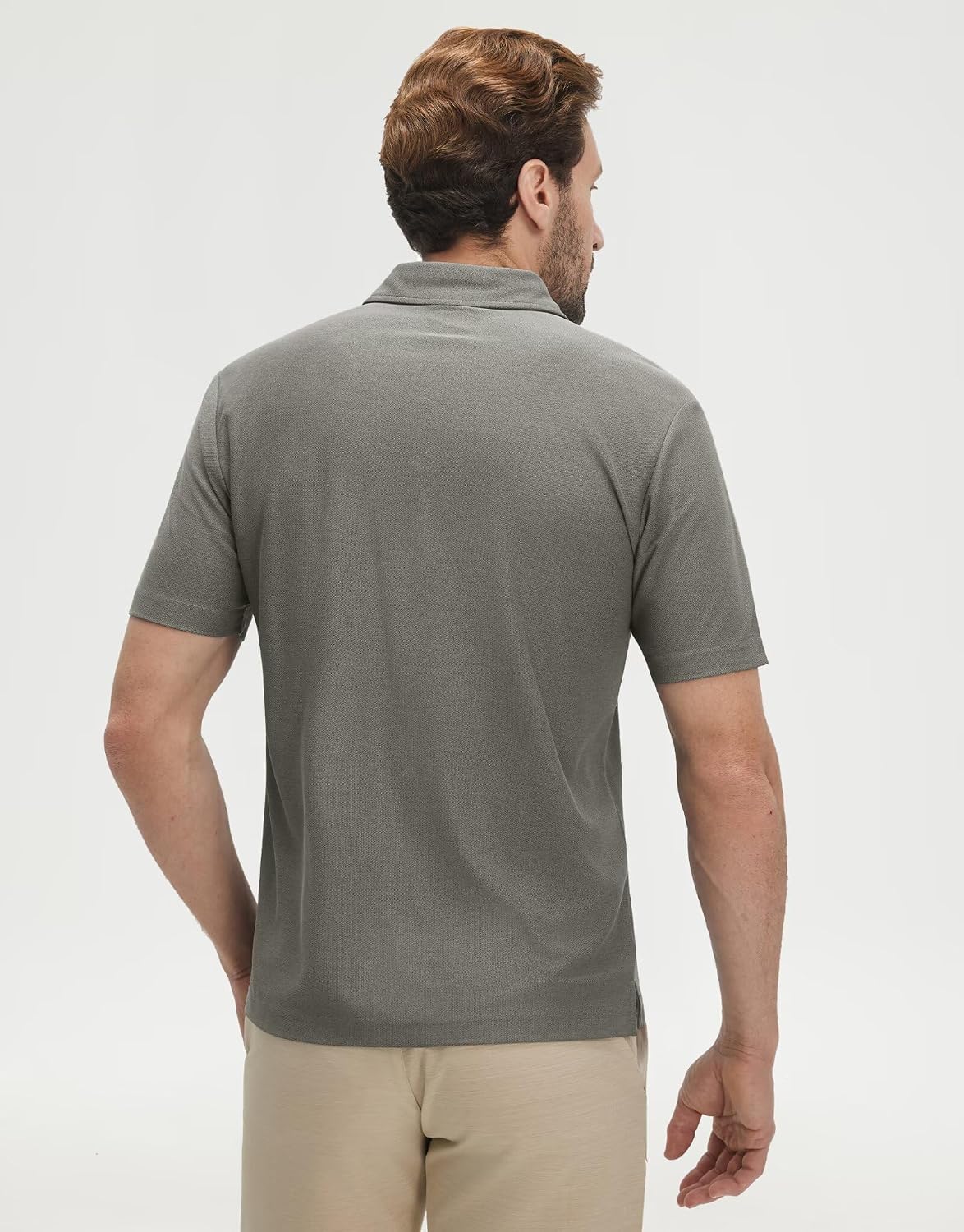 M MAELREG Golf Shirts for Men Heather Pocket Lightweight Moisture Wicking Cllared Stretch Mens Polo Shirts Short Sleeve