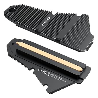 ineo PS5 Dust-Proof Heatsink, M.2 NVME SSD Heatsink for PS5 not for PS5 Slim and PS5 Pro Magnesium Aluminum Alloy Designed with Pure Copper Strip [M24]