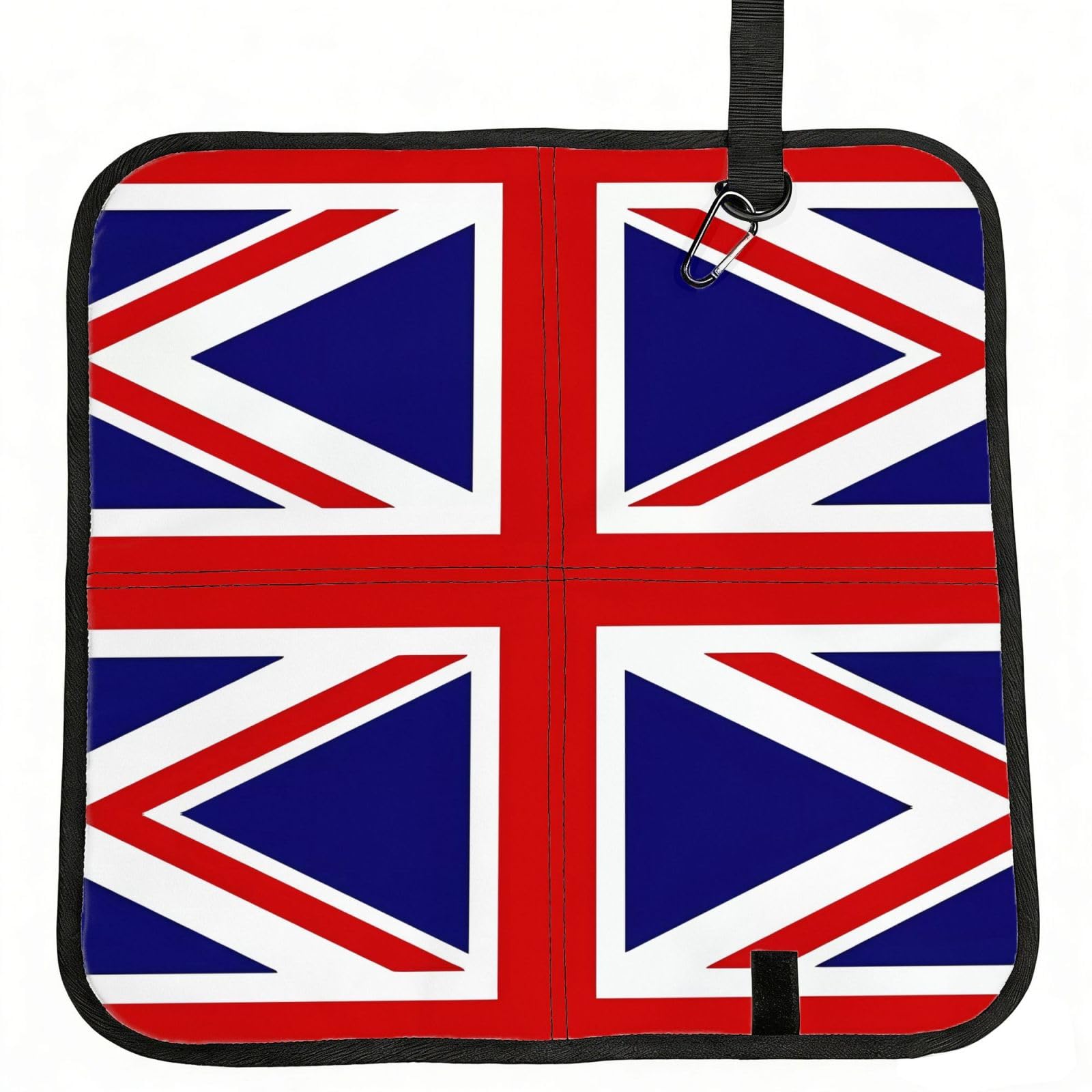 WZYCWB UK Flag Foldable Seating Cushion with Carabiner - Stadium Mat for Camping, Hiking and Outdoor Activities