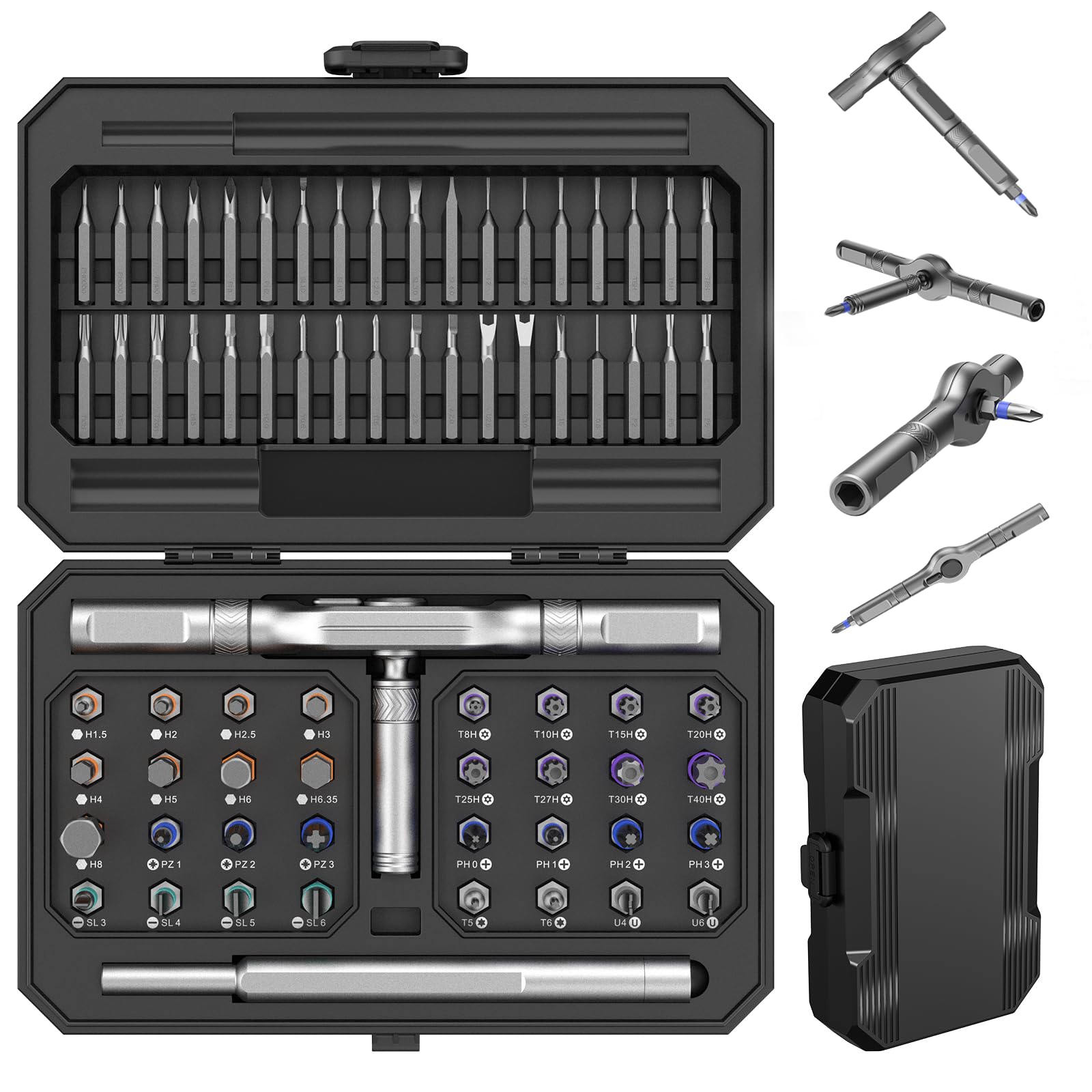 SOONAN 71 in 1 Ratchet Screwdriver Set, Magnetic Multi-Bit Repair Tool Kit