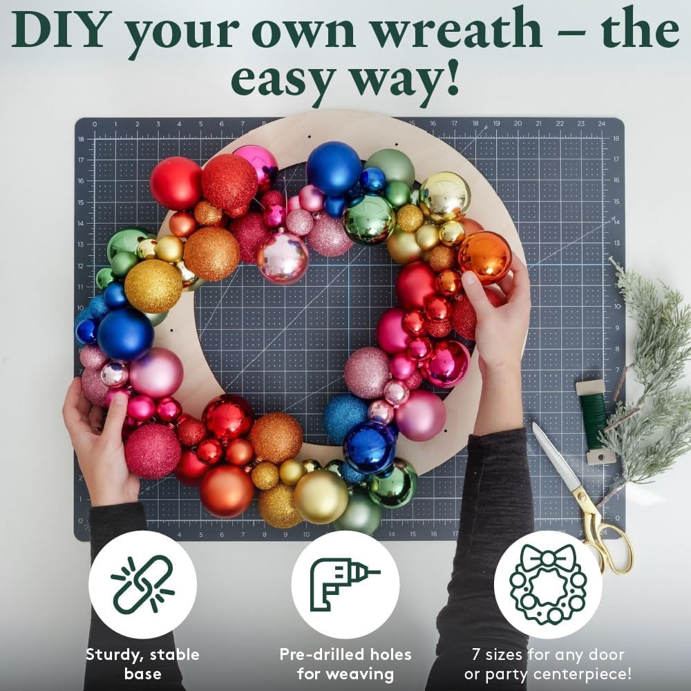 Extra Large Wooden Wreath Base, 30 Inch Diameter - Pack of 5 Wreath Forms for Crafts and Christmas by Woodpeckers
