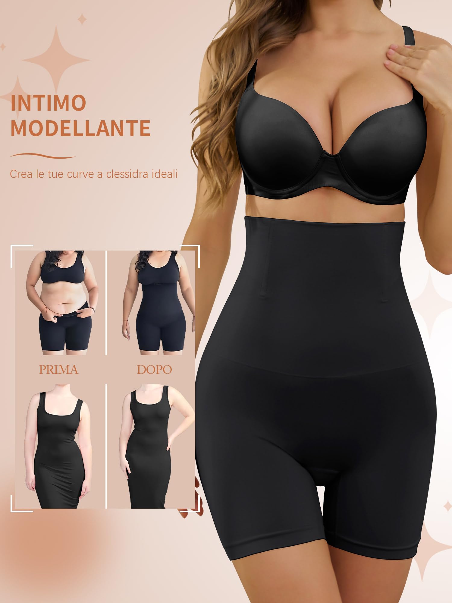 Guaina Contenitiva Donna Pancia Piatta,Pancera Contenitiva Donna a Gamba Lunga,Mutande Contenitive Modellanti – Intimo Push Up Post Parto,Tessuto Elastico e Traspirante