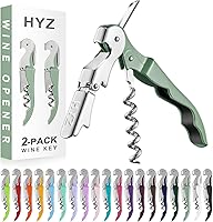 Vista 17 de HYZ Paquete de 2 Abridores de Vino Sacacorchos de Camarero, Llave de Vino Profesional para Meseros, Bartender con Cortador de Papel Aluminio