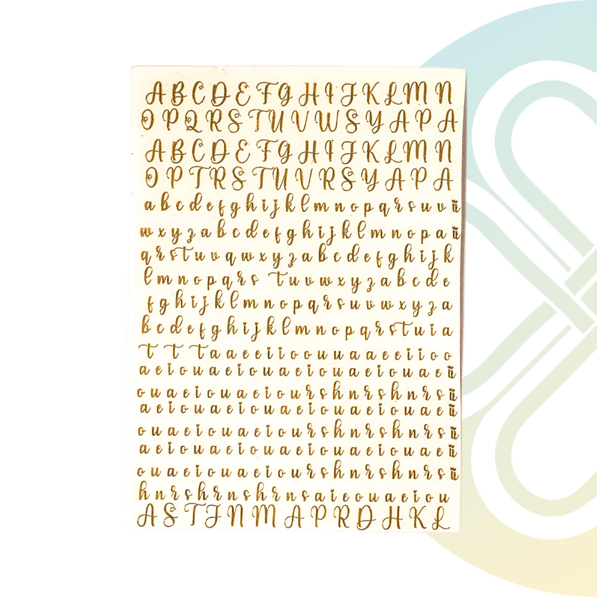 JOY ART A6 Alphabet Keychain Wall Sticker | Premium Golden Color Wall Sticker Sheet For Resin Art & DIY Craft | Self Adhesive & Easy To Use, 15 cms-image-6