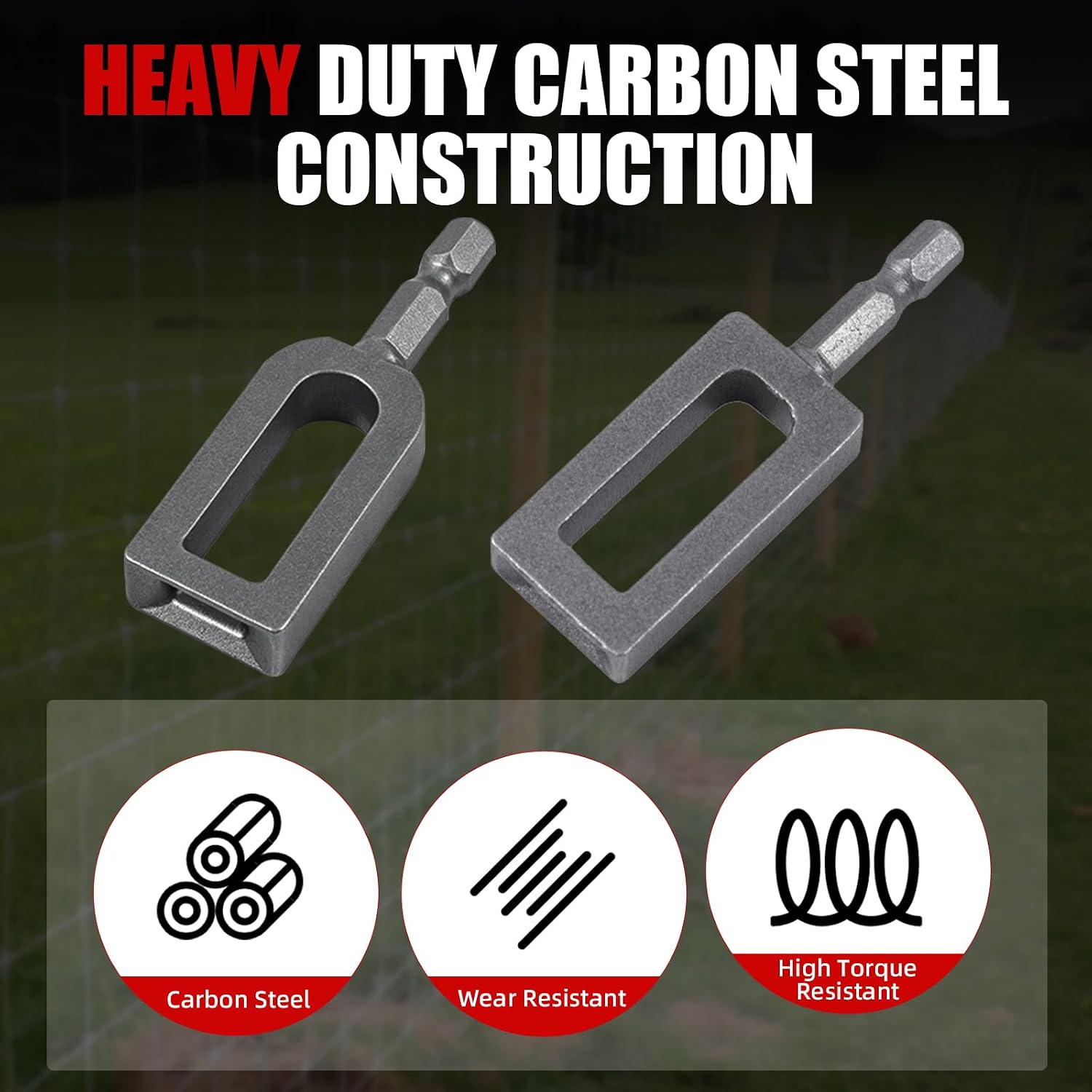 Wire Twister Tool for Drill, 4PCS Carbon Steel Wire Twisting Tool Set (#9x2,#11x2), Drill Attachment for Fence Wire, Rebar Tie Wire, Heavy Duty for Farm & Construction (#9 x2, #11 x2)