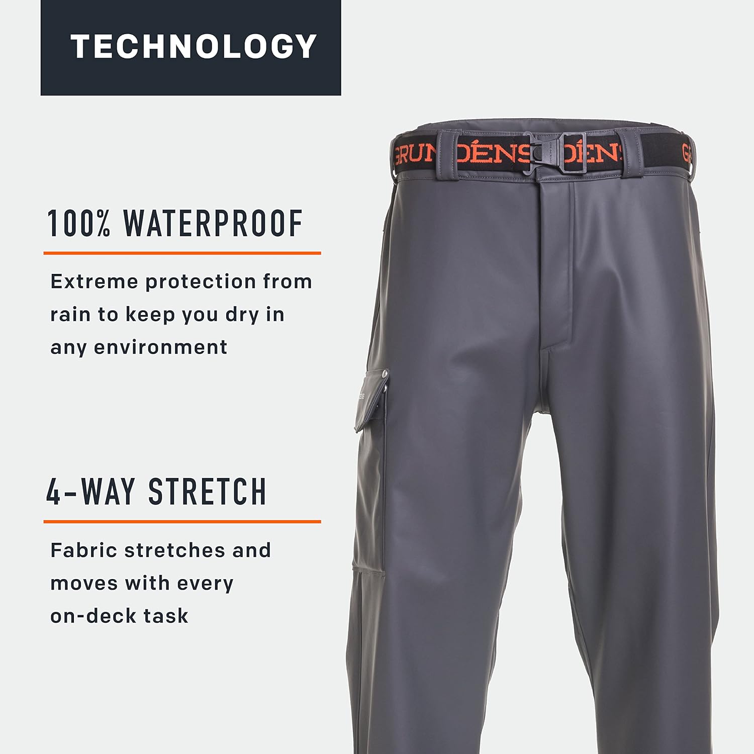 Grundéns Men's Neptune Thermo Pant | Durable Waterproof Protection Pant for Fishing, Rain Gear, Stretchy and Adjustable - Image 3