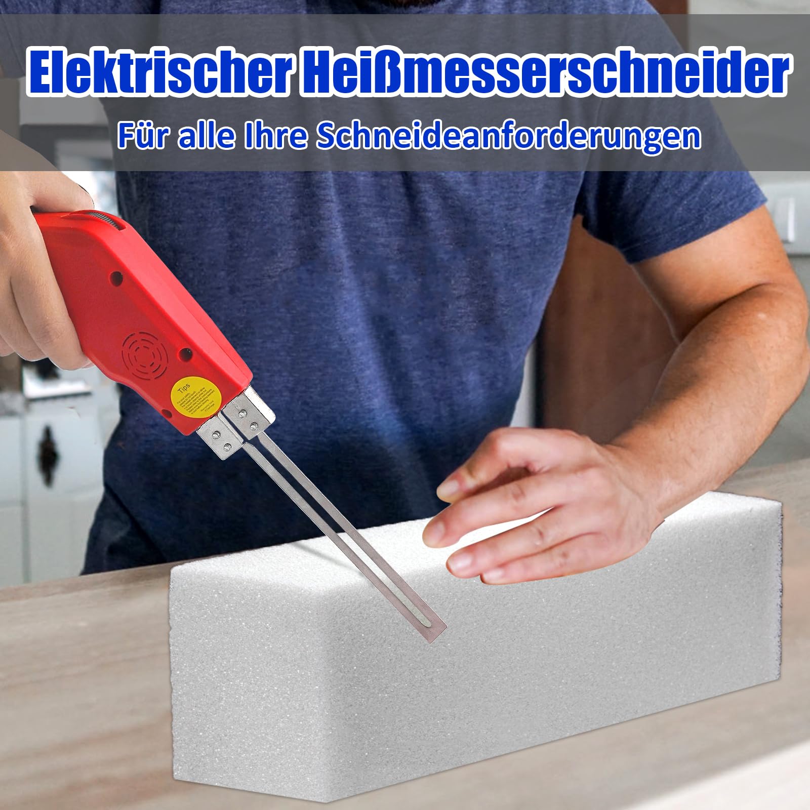 200W Styroporschneider Elektrische Heißmesser Schaumschneider mit 2 Klingen für Styropor, EPS, EPP, KT Board