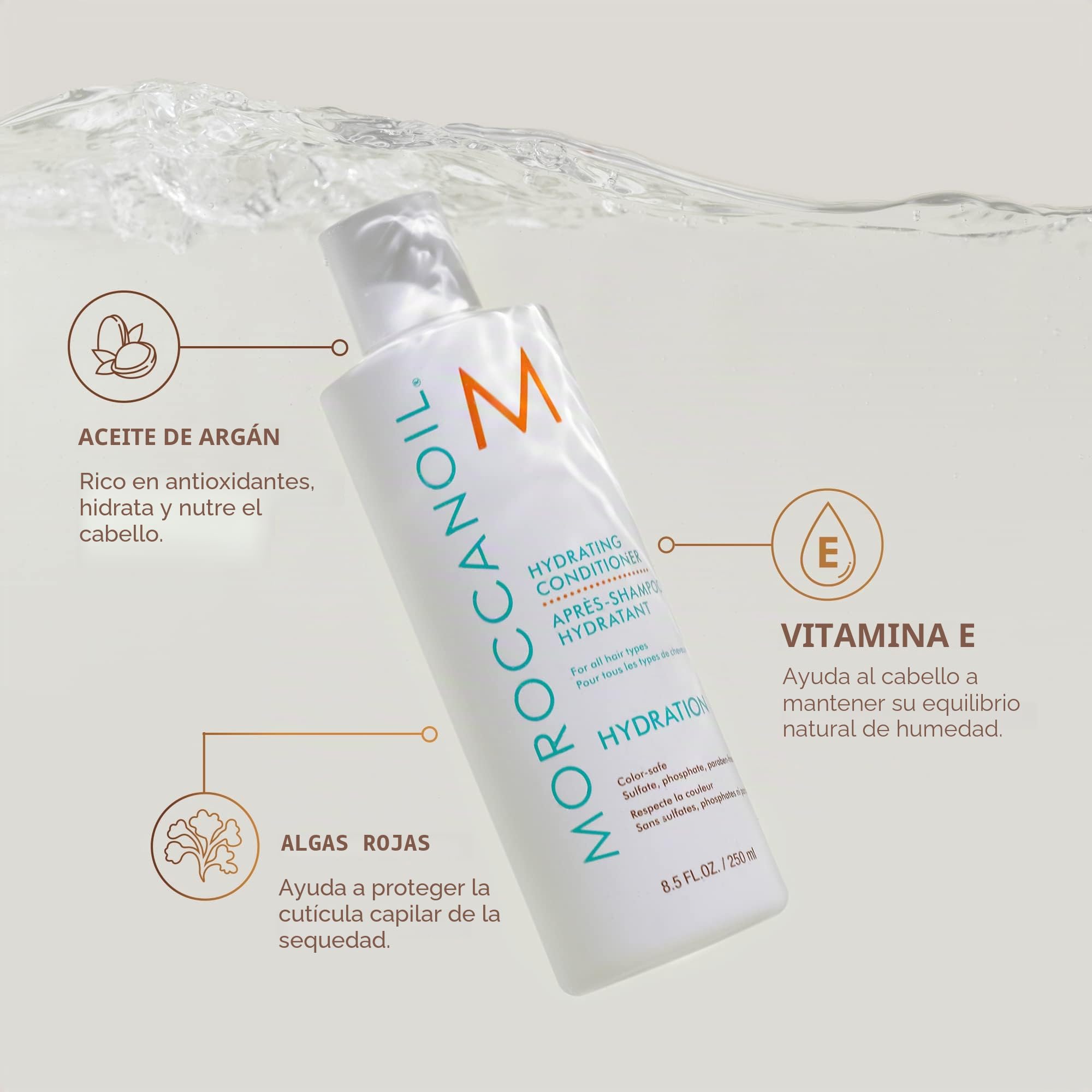 Moroccanoil Acondicionador Completo Sin Aclarado & Acondicionador Hidratante, 250ml/8.5 fl. Oz
