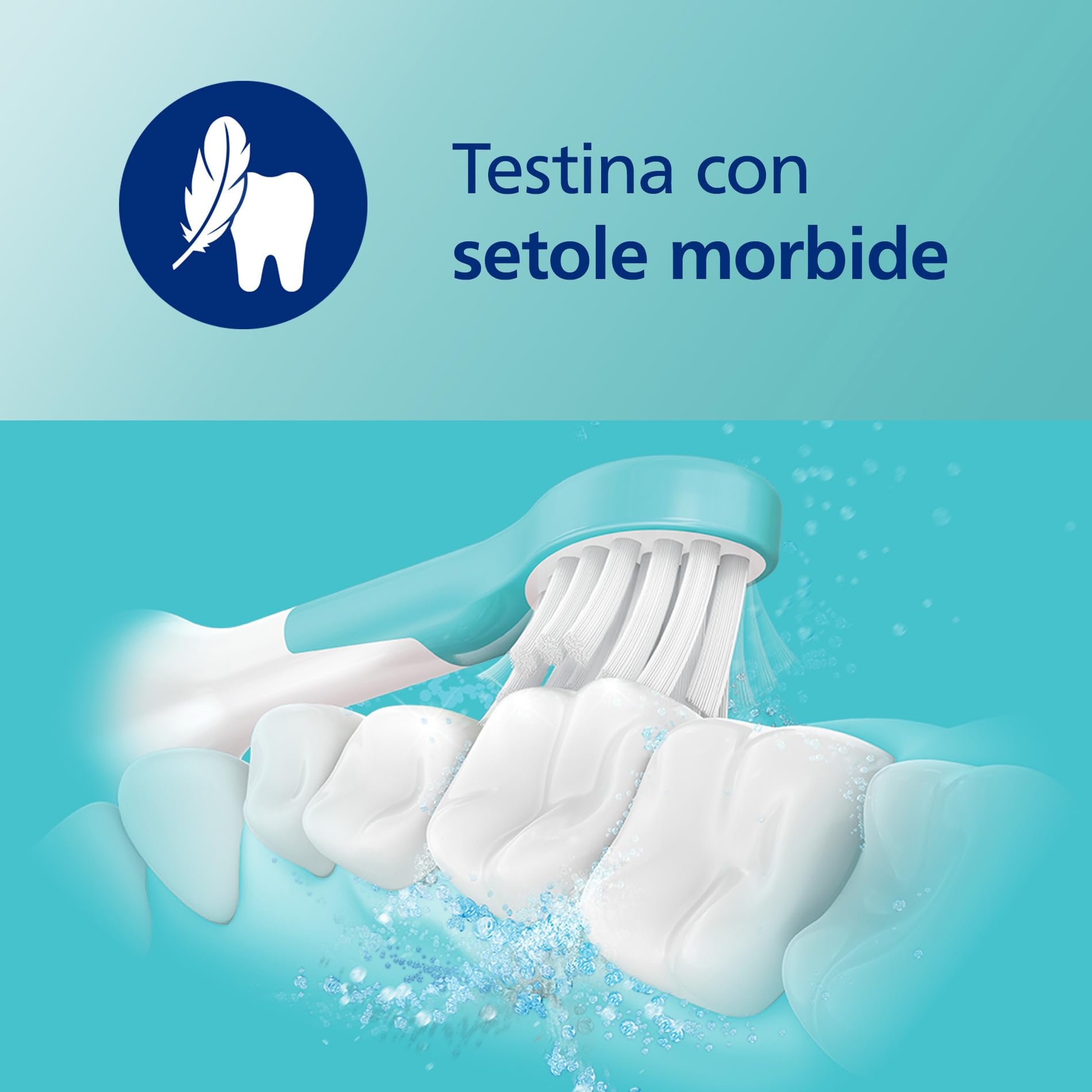 Philips Sonicare For Kids - Spazzolino elettrico sonico con app, studiato per bambini dai 3 anni in su, con SmarTimer e QuadPacer per una pulizia profonda, verde, modello HX6352/11