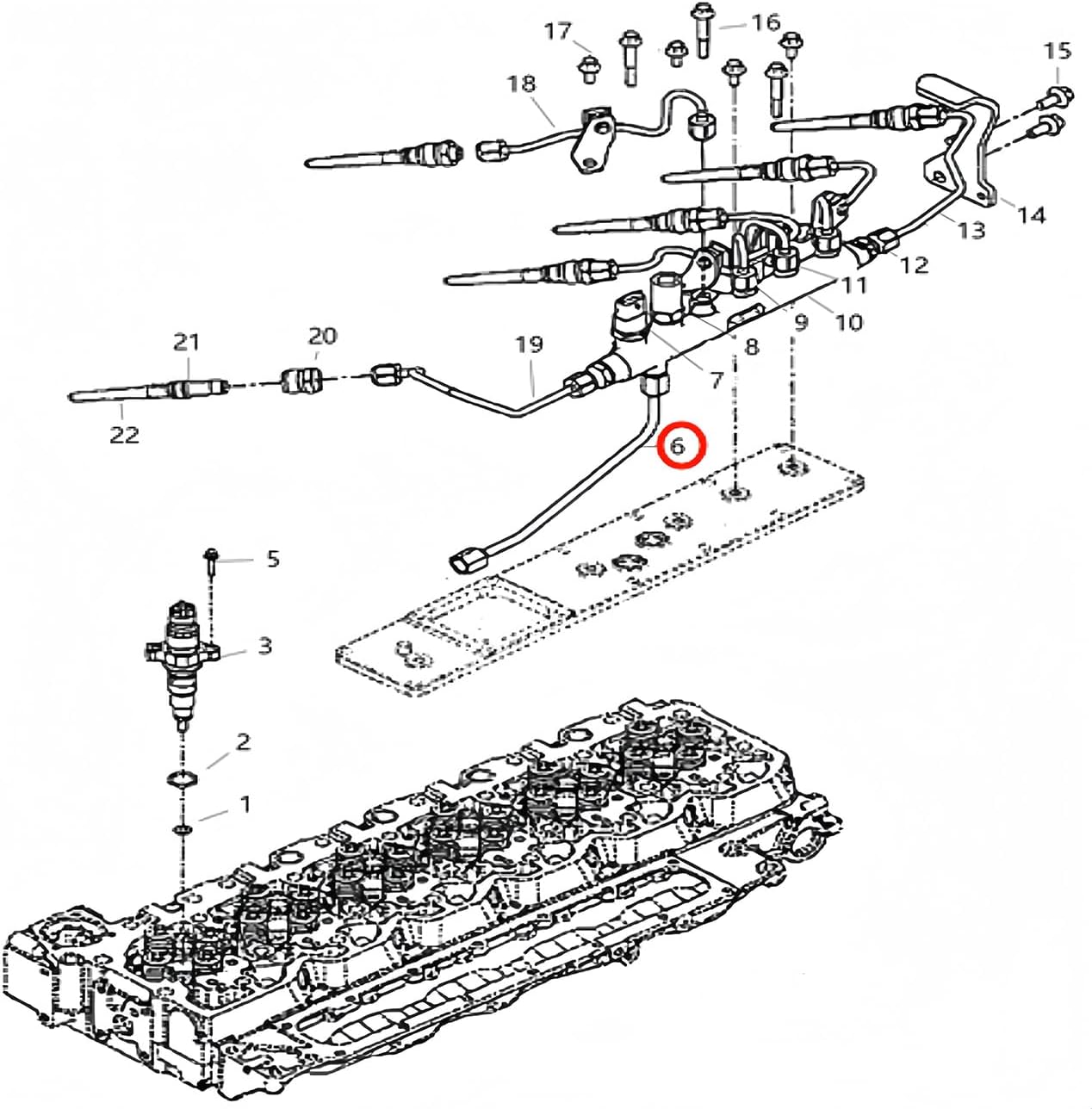 SUPPLY LINE - FUEL RAIL 5086870AA 3957079 High Pressure Fuel Line - CP3 Fuel Pump to Common Rail Pipe Compatible With 2003 2004 2005 2006 2007 2008 2009 Dodge Ram Cummins 5.9L 2500 3500