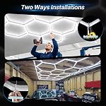 HYPERLITE Gen II Éclairage de garage Hexagon : 322W 32200LM 11 Grilles Hexagon Led Light, 6500K Ultra Lumières Hex Honeycomb, Installation facile, Conception durable pour garage, Détail de voiture, Ateliers, Gym