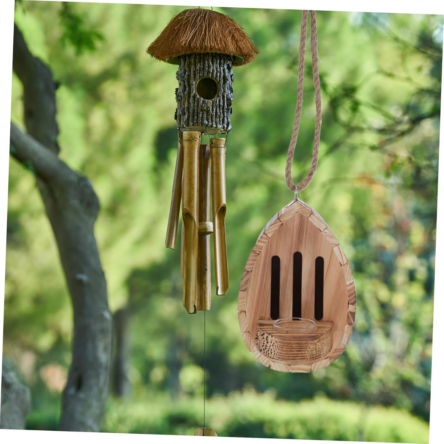 POPETPOP Butterfly House with Feeder Wooden Hanging Habitat Shelter for Garden Outdoor Decoration and Butterfly Nutrition Support