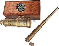 Vista 1 de 15 telescopios piratas de cristal espía vintage, telescopio pirata funcional de latón y visión clara con funda de cuero de primera calidad