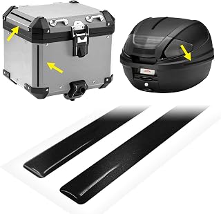 Tiras adhesivas 3D reflectantes para baúles de moto, color negro, 1 x 30 cm, 4 unidades