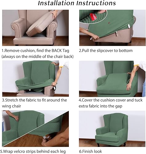 Vista 263 de Turquoize - Funda elástica para sofá de 2 piezas y 3 cojines, funda protectora lavable con elástico en la parte inferior, tela jacquard gruesa