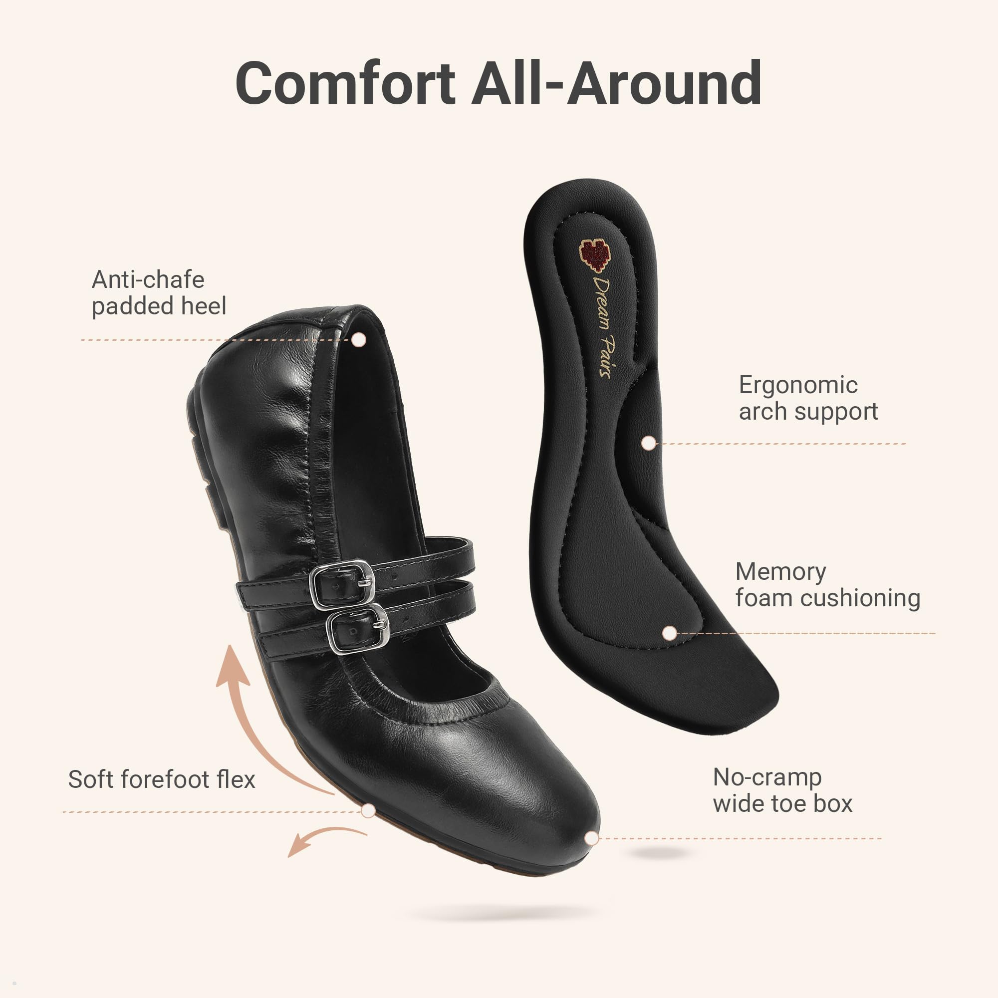 DREAM PAIRS Zapatos de vestir para niñas, zapatos de ballet Mary Jane para bodas y fiestas