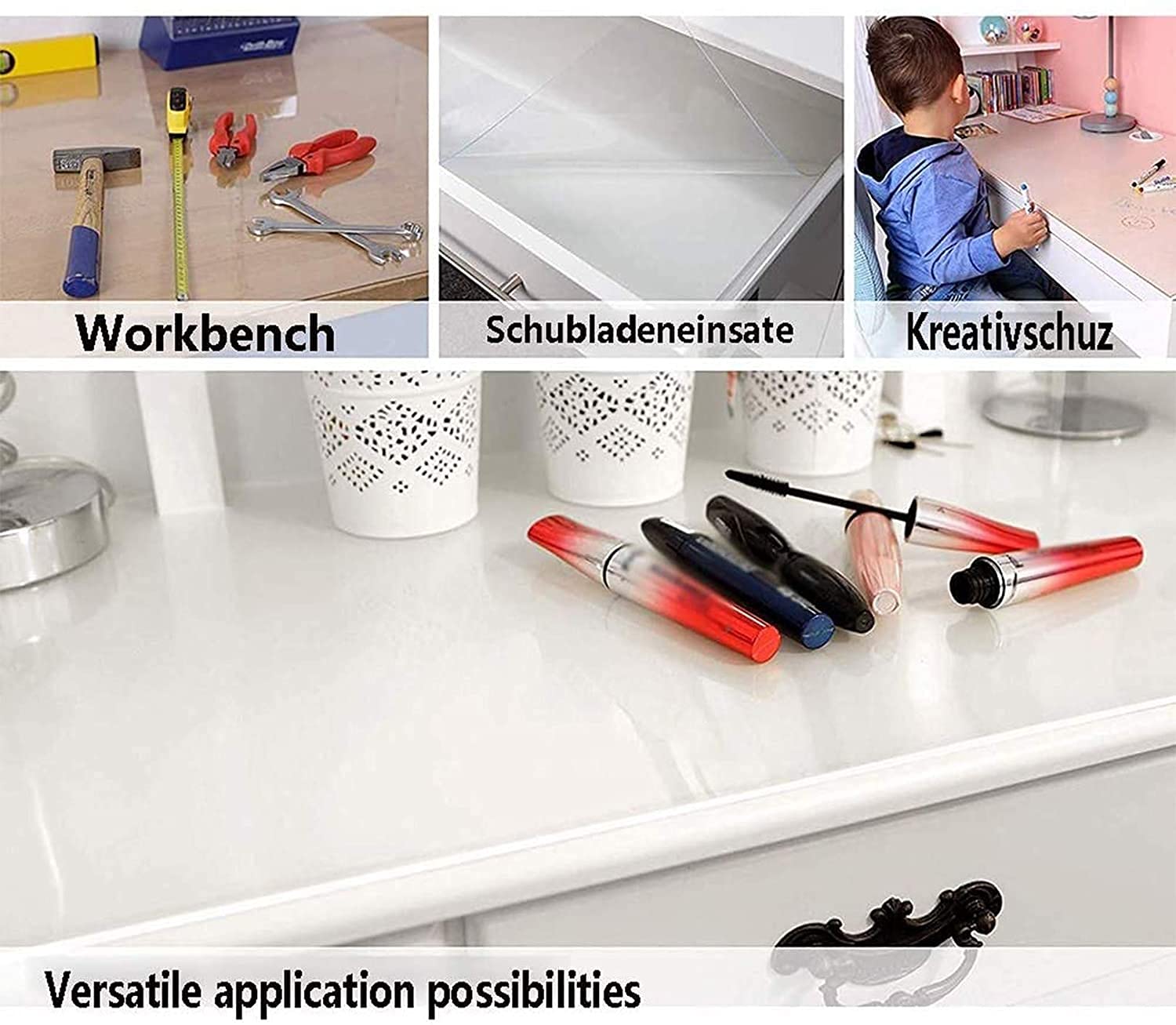 CTable Protector- Funda protectora de 2 mm de grosor, impermeable y resistente al aceite, para cocina, mesa de comedor y mesas auxiliares, lavable, resistente a los arañazos, 150 x 210 cm
