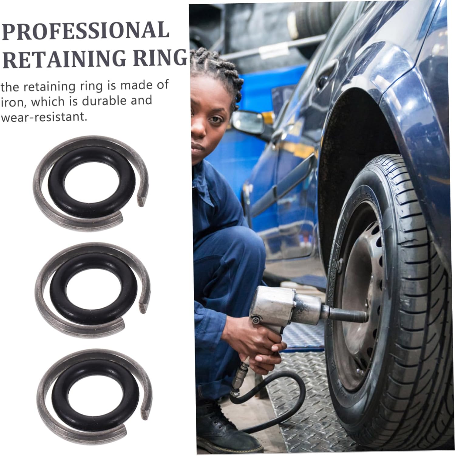 Angoily 100 Sets Impact Retaining Ring Clip Sturdy Iron Socket Retainer Essential Tool Parts