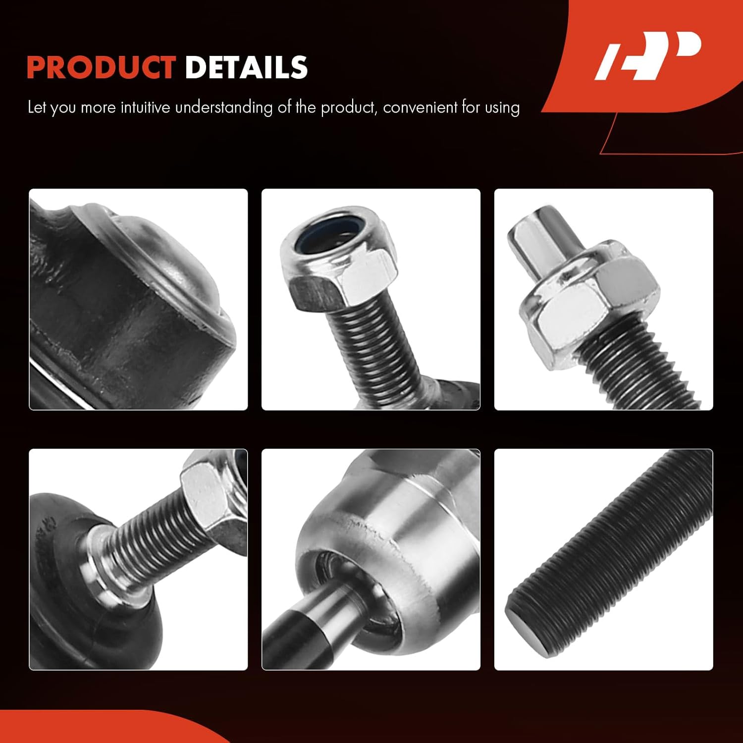 A-Premium Set of 6, Front Sway Bar Link, Inner Outer Tie Rod End, Compatible with Ford Expedition 2003-2005, Lincoln Navigator 2003-2005