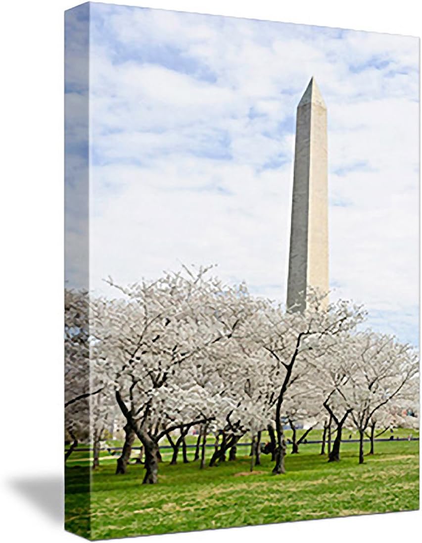 WASHINGTON MONUMENT AT CHERRY BLOSSOMS TIME gallery-wrapped giclee canvas print / canvas art - from the Ambassador Eckert "Images of Our World" collection