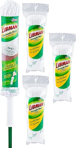 Libman Tornado Mop Plus - Kit de repuestos - Trapeador giratorio para madera dura, vinilo, azulejos y más. Tecnología de fácil escurrir, cabezal