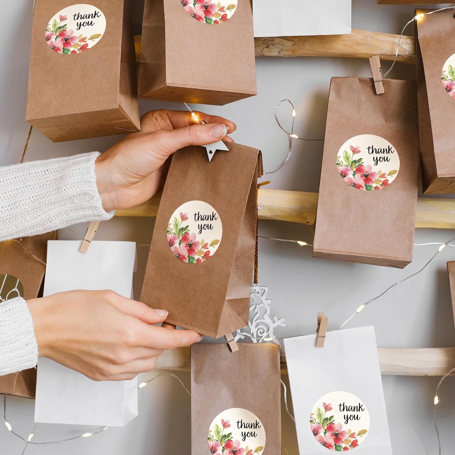 Heyfibro 500 PCS 1.5" Thank You Sticker for Small Business, Baking Packaging, Gift Cards, Envelopes Seals, Wedding(Flower 4) - Image 6