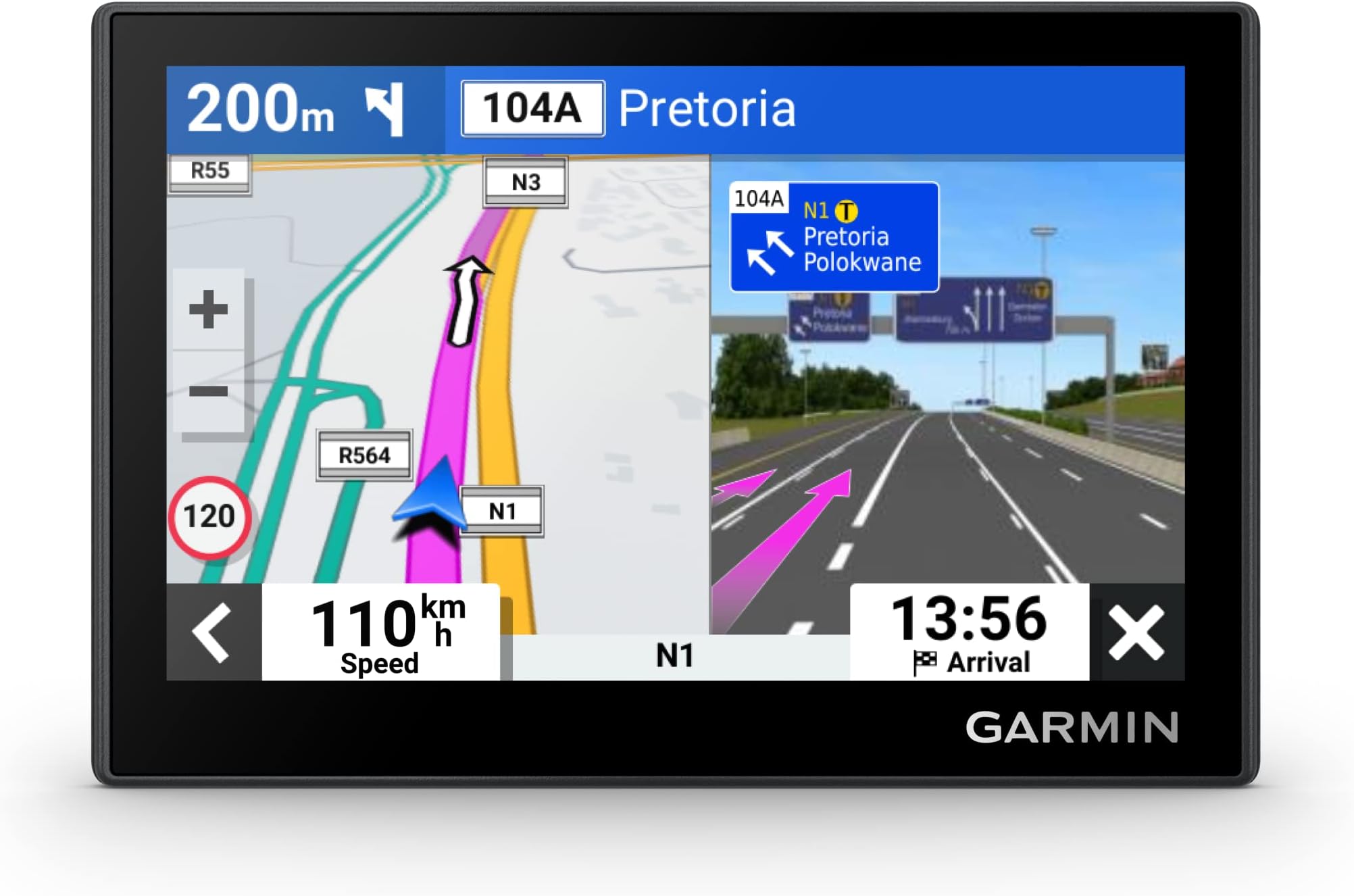 Drive 53, GPS Sat Nav, 5" display, Full EU Mapping, Driver Alerts, TripAdvisor feature, Environmental Zone guidance, Live Traffic and Weather via Garmin Drive app